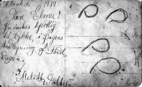 1917 Klassebillede sendt som postkort